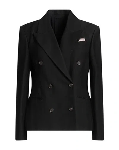 Brunello Cucinelli Woman Blazer Black Size 8 Viscose, Linen, Cotton, Silk, Polyamide