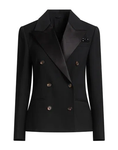 Brunello Cucinelli Woman Blazer Black Size 8 Viscose, Virgin Wool, Silk, Elastane