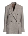Brunello Cucinelli Woman Blazer Camel Size 6 Linen, Brass In Beige
