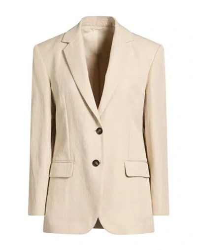 Brunello Cucinelli Woman Blazer Cream Size 6 Cotton, Linen In White