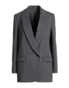 Brunello Cucinelli Wool-blend Blazer In Charcoal