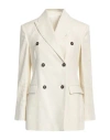 Brunello Cucinelli White Double-breasted Blazer With Buttons In Cotton Woman In White