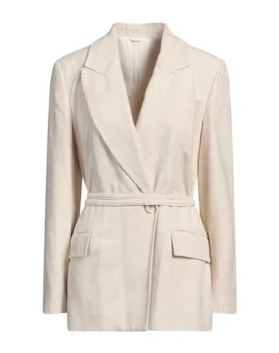 Brunello Cucinelli Woman Blazer Ivory Size 6 Viscose, Brass In White