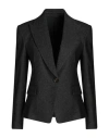 Brunello Cucinelli Woman Blazer Lead Size 10 Virgin Wool, Viscose, Polyester, Polyamide, Elastane In Grey