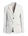 Brunello Cucinelli Viscose And Linen Single-breasted Blazer In Grey