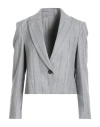 Brunello Cucinelli Grey Single-breasted Jacket With Peak Revers In Gray