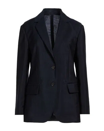Brunello Cucinelli Woman Blazer Midnight Blue Size 4 Mohair Wool, Virgin Wool