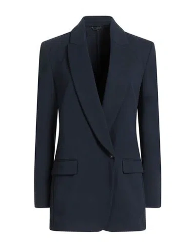 Brunello Cucinelli Woman Blazer Midnight Blue Size 6 Cotton, Polyamide, Elastane, Brass