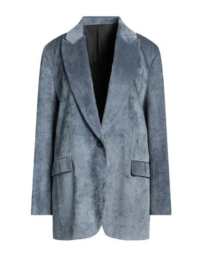 Brunello Cucinelli Woman Blazer Pastel Blue Size 12 Viscose