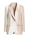 Brunello Cucinelli Woman Blazer Sand Size 12 Cotton, Viscose, Brass In Multi