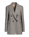 Brunello Cucinelli Woman Blazer Sand Size 12 Linen, Polyamide, Metallic Fiber, Brass In Beige
