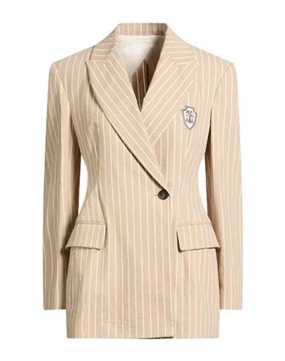 Brunello Cucinelli Woman Blazer Sand Size 6 Cotton, Silk