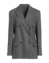 Brunello Cucinelli Grey Double-breasted Blazer In Grey