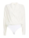 Brunello Cucinelli Woman Bodysuit White Size M Silk In Multi