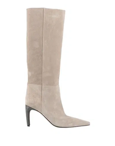 Brunello Cucinelli Woman Boot Sand Size 9 Leather In Beige