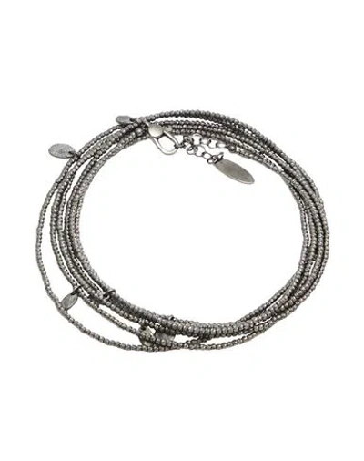 Brunello Cucinelli Woman Bracelet Charcoal Size - 925/1000 Silver In Metallic