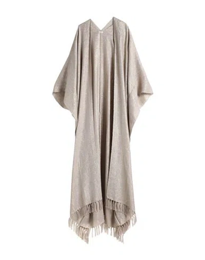 Brunello Cucinelli Woman Cape Dove Grey Size Onesize Linen, Polyester, Metallic Fiber, Polyamide