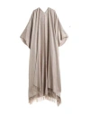 Brunello Cucinelli Woman Cape Dove Grey Size Onesize Linen, Polyester, Metallic Fiber, Polyamide In Neutral