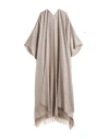 Brunello Cucinelli Woman Cape Dove Grey Size Onesize Linen, Polyester, Metallic Fiber, Polyamide In Grey