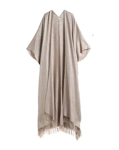 Brunello Cucinelli Woman Cape Dove Grey Size Onesize Linen, Polyester, Metallic Fiber, Polyamide In Neutral