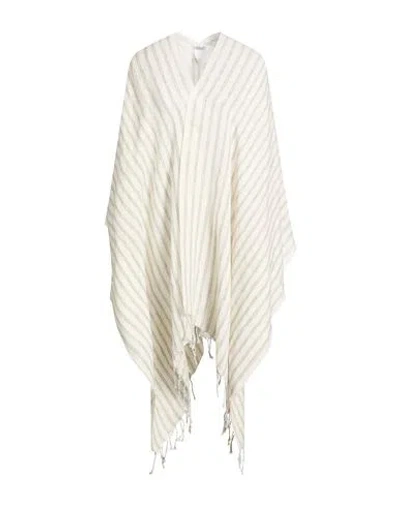 Brunello Cucinelli Woman Cape Ivory Size Onesize Linen In White