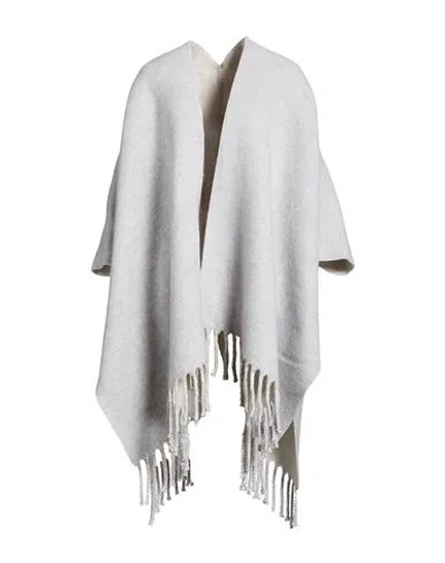 Brunello Cucinelli Woman Cape Light Grey Size Onesize Wool, Cashmere In Gray