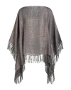 Brunello Cucinelli Woman Cape Pastel Blue Size Onesize Linen, Polyester, Metallic Fiber, Polyamide