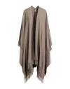 Brunello Cucinelli Woman Cape Sand Size Onesize Silk, Wool, Cashmere, Viscose, Polyester In Brown