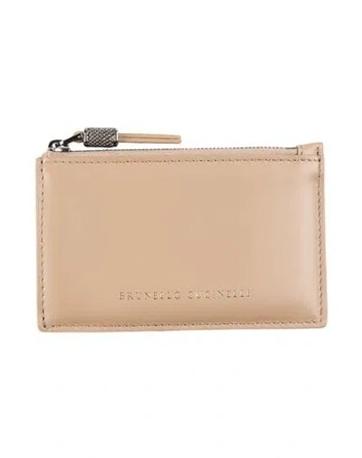 Brunello Cucinelli Woman Cardholder Light Brown Size - Leather In Beige
