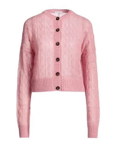 Brunello Cucinelli Woman Cardigan Antique Rose Size L Mohair Wool, Polyamide, Wool In Pink