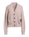Brunello Cucinelli Woman Cardigan Antique Rose Size Xl Wool, Polyamide, Mohair Wool, Linen In Pink
