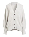 Brunello Cucinelli Woman Cardigan Beige Size L Cashmere In Gray