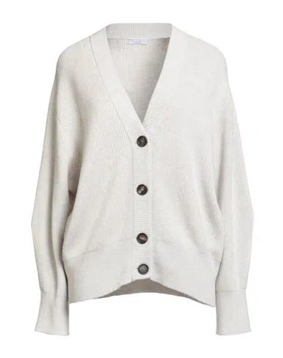 Brunello Cucinelli Woman Cardigan Beige Size L Cashmere In Gray