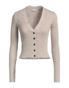 Brunello Cucinelli Woman Cardigan Beige Size S Cashmere, Silk, Polyamide, Metallic Polyester In Neutral