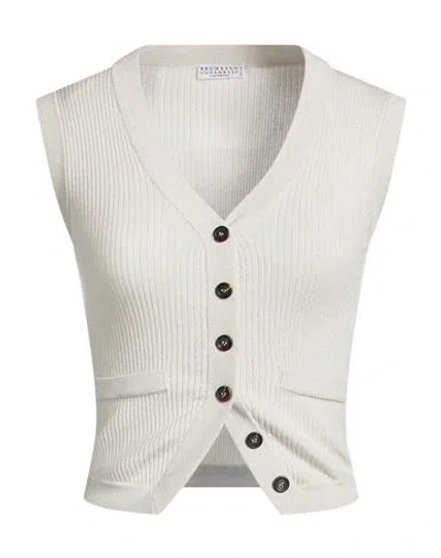 Brunello Cucinelli Woman Cardigan Beige Size Xl Cashmere, Silk, Polyamide, Metallic Polyester In Neutral