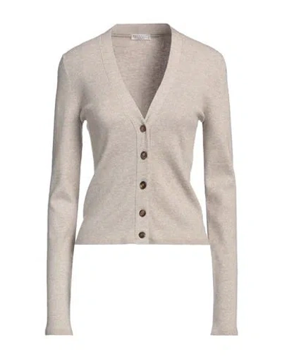Brunello Cucinelli Woman Cardigan Beige Size Xl Cashmere, Viscose, Polyester
