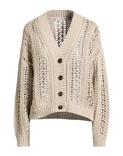 Brunello Cucinelli Woman Cardigan Beige Size Xl Cotton In Neutral