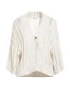 Brunello Cucinelli Woman Cardigan Beige Size Xl Linen, Cotton, Silk, Polyamide In Beige