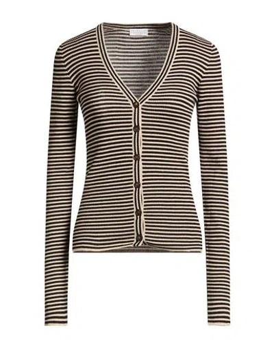 Brunello Cucinelli Woman Cardigan Beige Size Xxl Cashmere, Silk In Metallic