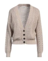 Brunello Cucinelli Diamond Beige Cardigan In Beige
