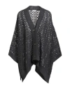 Brunello Cucinelli Woman Cardigan Black Size L Cotton, Polyamide In Black