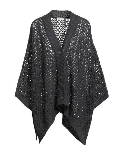 Brunello Cucinelli Woman Cardigan Black Size L Cotton, Polyamide