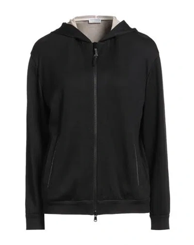 Brunello Cucinelli Woman Cardigan Black Size Xl Cotton, Silk, Polyamide, Brass