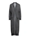 Brunello Cucinelli Sequin-striped Cotton Longline Cardigan In Grey