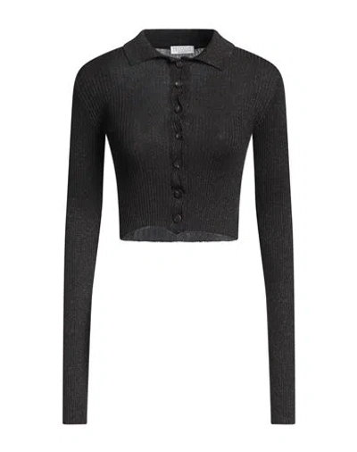 Brunello Cucinelli Woman Cardigan Charcoal Size Xl Cashmere, Silk, Polyamide, Metallic Polyester In Grey