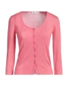 Brunello Cucinelli Woman Cardigan Coral Size L Cashmere, Silk In Red