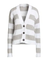 Brunello Cucinelli Woman Cardigan Grey Size Xl Cotton, Polyester In Multi