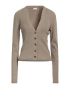 Brunello Cucinelli Woman Cardigan Khaki Size Xxs Cashmere, Viscose, Polyester In Beige