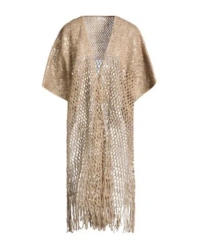 Brunello Cucinelli Woman Cardigan Light Brown Size M Silk, Linen In Sand