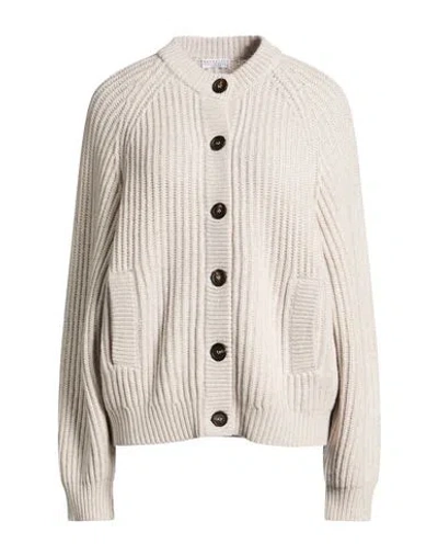Brunello Cucinelli Woman Cardigan Light Grey Size M Cashmere In Neutral
